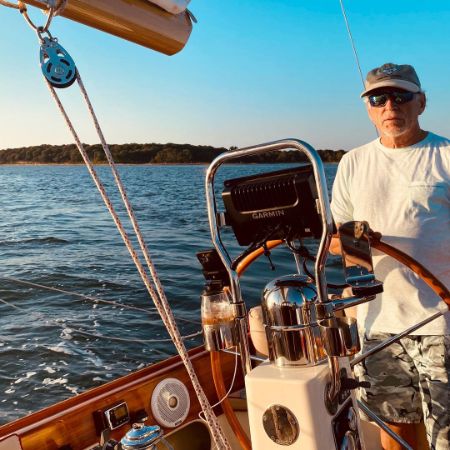 Margie Washichek's ex-husband, Jimmy Buffett, was photographed on his boat sailing in the Sag Harbor.